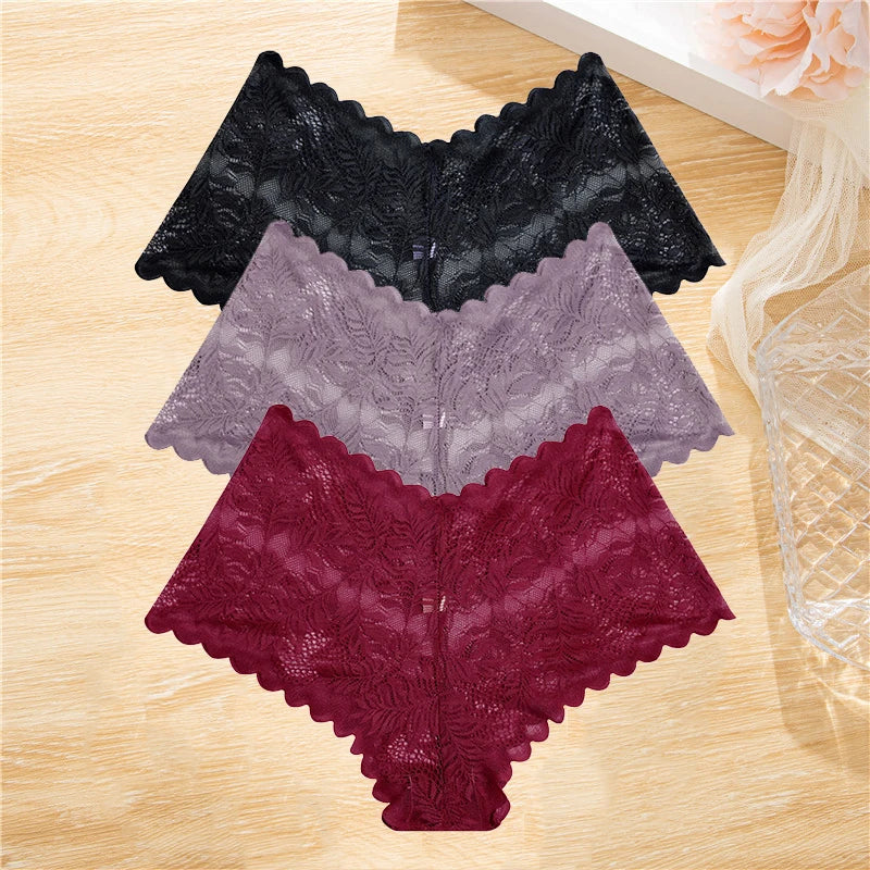 FloraLuxe™ 3-Piece Lace Boyshort Panties Set