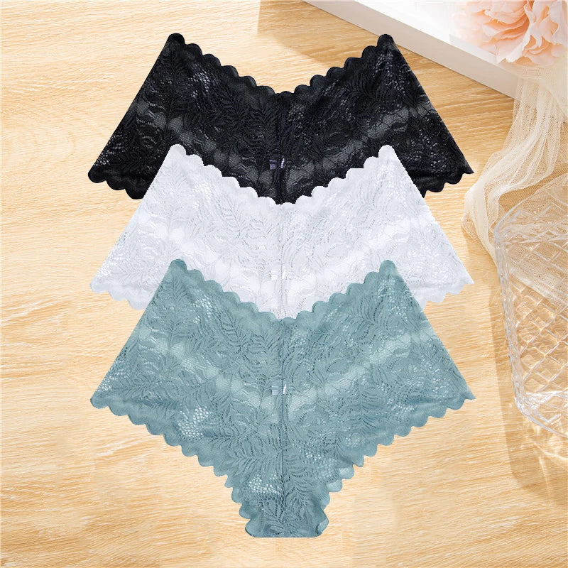 FloraLuxe™ 3-Piece Lace Boyshort Panties Set