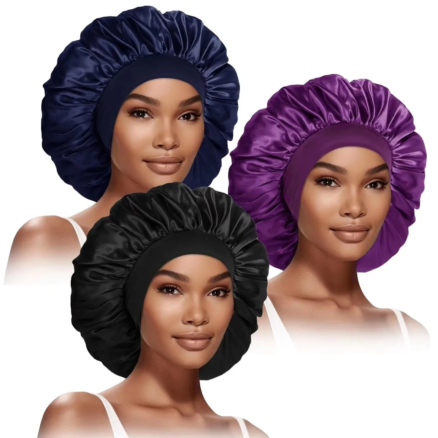 SilkEase™ 3-Piece Women's Fashion Bonnet Set