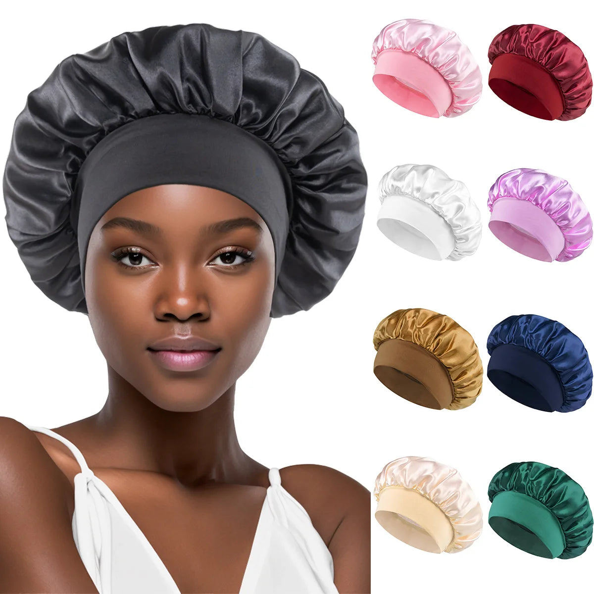 SilkEase™ 3-Piece Women's Fashion Bonnet Set