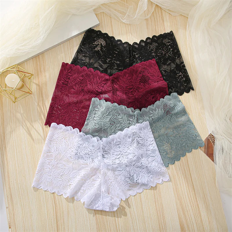 FloraLuxe™ 3-Piece Lace Boyshort Panties Set