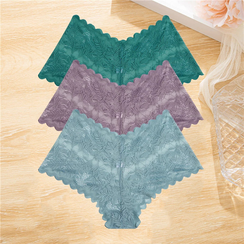 FloraLuxe™ 3-Piece Lace Boyshort Panties Set