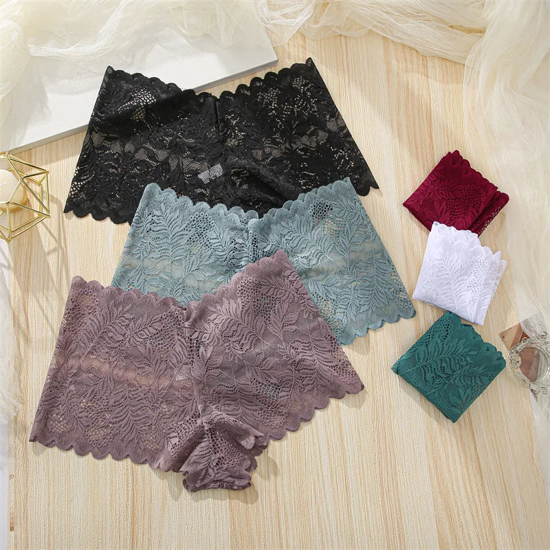 FloraLuxe™ 3-Piece Lace Boyshort Panties Set