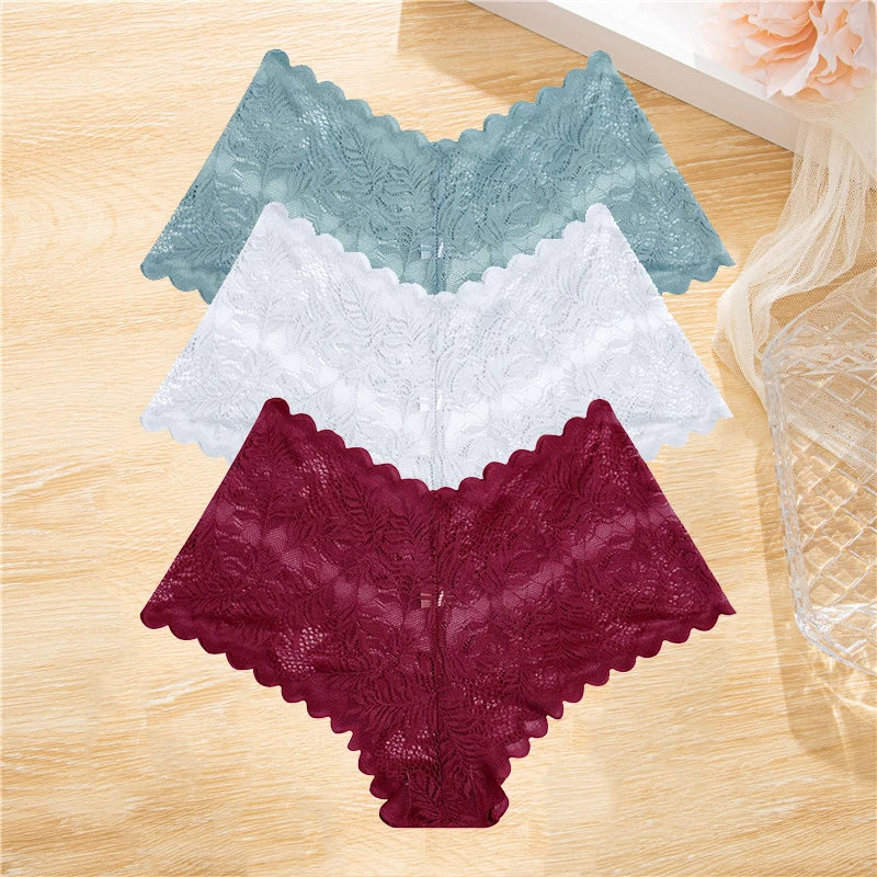 FloraLuxe™ 3-Piece Lace Boyshort Panties Set