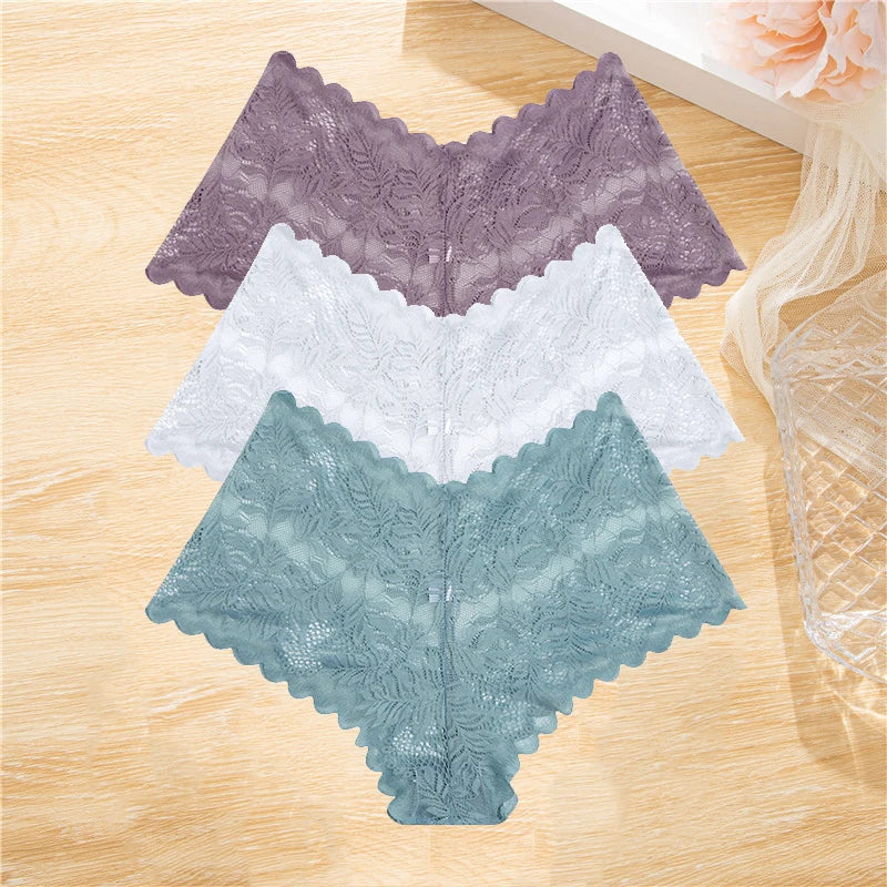 FloraLuxe™ 3-Piece Lace Boyshort Panties Set