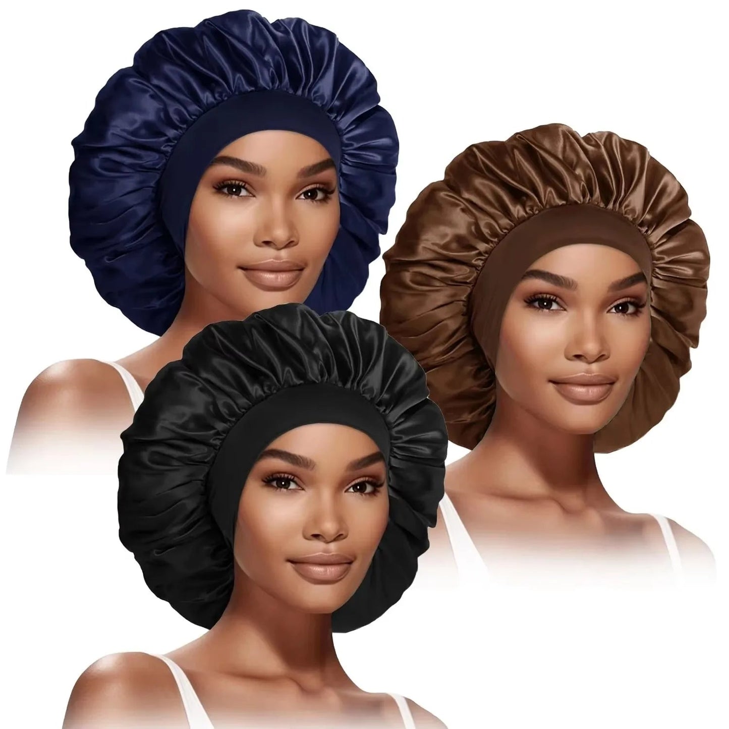 SilkEase™ 3-Piece Women's Fashion Bonnet Set