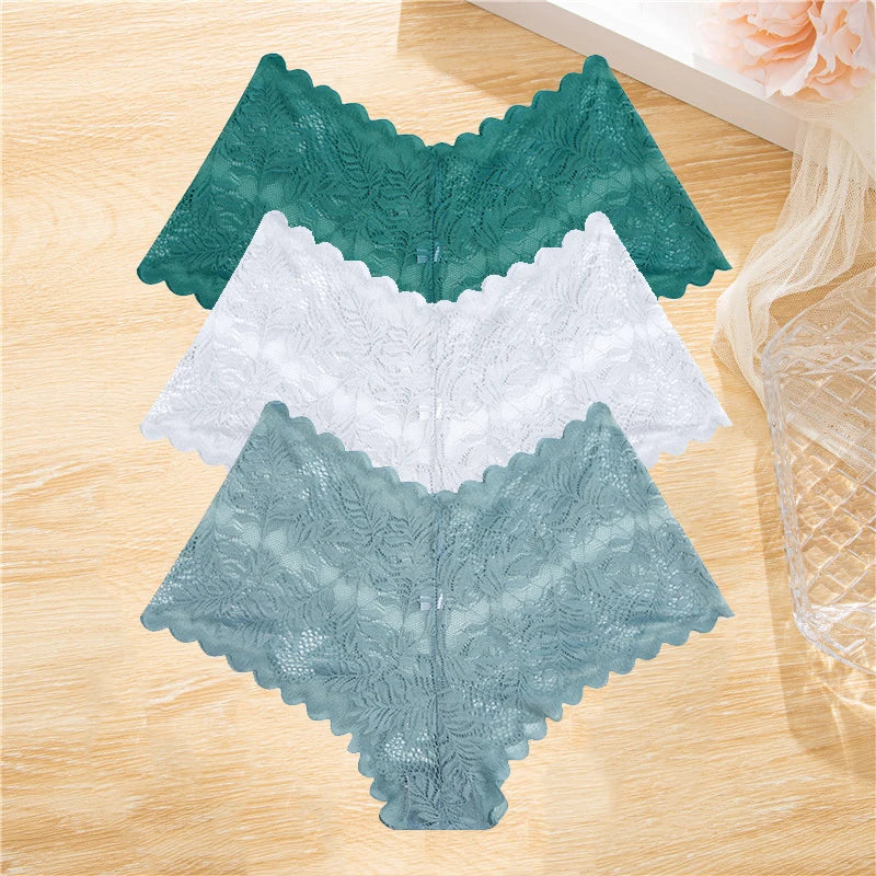 FloraLuxe™ 3-Piece Lace Boyshort Panties Set