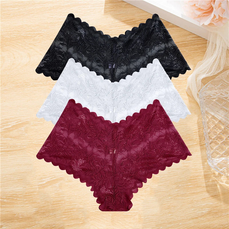 FloraLuxe™ 3-Piece Lace Boyshort Panties Set