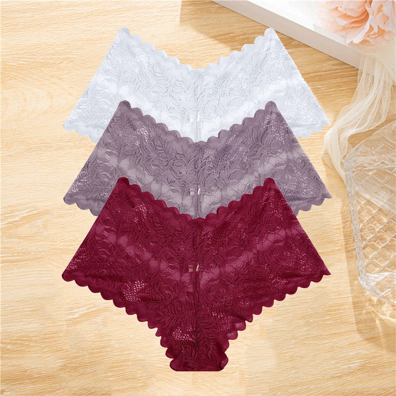 FloraLuxe™ 3-Piece Lace Boyshort Panties Set