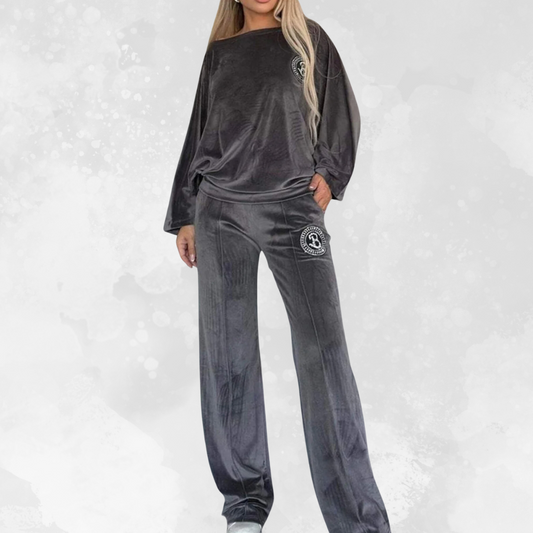 Full Size Boat Neck Long Sleeve Top and Pants Set