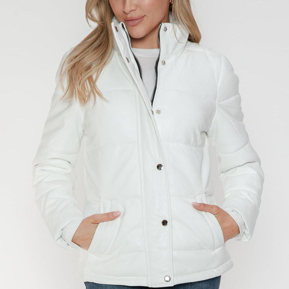 YMI Pocketed Zip Up Turtleneck Puffer Jacket