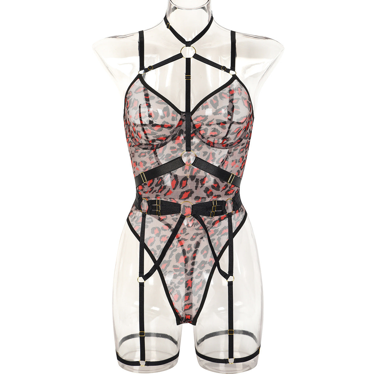 WildLuxe™ Leopard Mesh Lingerie Set